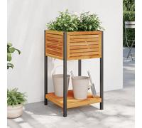 Maison Exclusive - Jardinière avec espace de rangement, 45x45x80 cm, en bois massif d'acacia et en acier