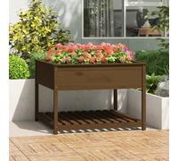 Maison Exclusive - Jardinière avec espace de rangement, couleur miel, 111,5 x 111,5 x 81 cm, en bois de pin