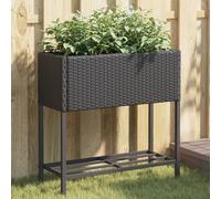 Maison Exclusive - Jardinière avec espace de rangement, en polyrotin noir