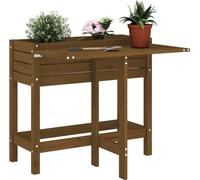 Maison Exclusive - Jardinière avec plateau rabattable, bois massif brun miel