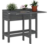 Maison Exclusive - Jardinière avec plateau rabattable Gris Bois massif Pin