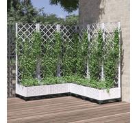 Maison Exclusive - Jardinière avec treillis Blanc 120x120x121,5 cm PP