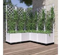 Maison Exclusive - Jardinière avec treillis Blanc 120x120x136 cm PP