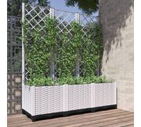 Maison Exclusive - Jardinière avec treillis Blanc 120x40x136 cm PP