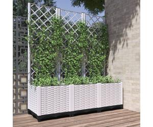 Maison Exclusive - Jardinière avec treillis Blanc 120x40x136 cm PP
