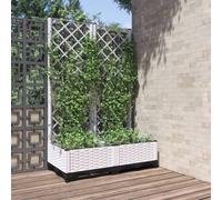 Maison Exclusive - Jardinière avec treillis Blanc 80x40x121,5 cm PP