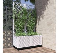 Maison Exclusive - Jardinière avec treillis Blanc 80x40x136 cm PP