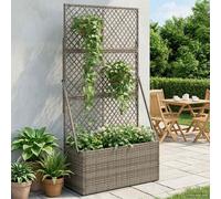 Maison Exclusive - Jardinière avec treillis, gris, 70 x 30 x 135 cm, en résine tressée