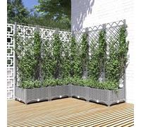 Maison Exclusive - Jardinière avec treillis Gris clair 120x120x121,5 cm PP