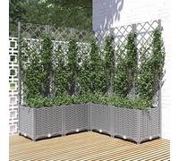 Maison Exclusive - Jardinière avec treillis gris clair 120x120x136cm polypropylène