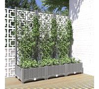 Maison Exclusive - Jardinière avec treillis Gris clair 120x40x121,5 cm PP