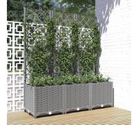 Maison Exclusive - Jardinière avec treillis Gris clair 120x40x136 cm PP