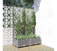 Maison Exclusive - Jardinière avec treillis Gris clair 80x40x121,5 cm PP