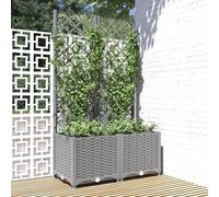 Maison Exclusive - Jardinière avec treillis Gris clair 80x40x136 cm PP