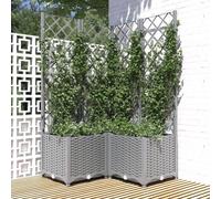 Maison Exclusive - Jardinière avec treillis Gris clair 80x80x136 cm PP