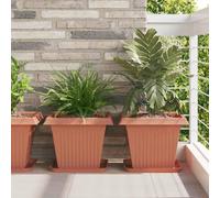Maison Exclusive - Jardinière carrée, lot de 24, couleur brique, dimensions 38 x 38 x 30 cm