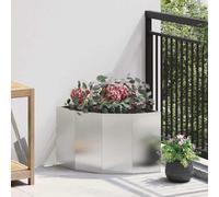 Maison Exclusive - Jardinière d'angle argentée 45 x 45 x 35 cm en acier inoxydable