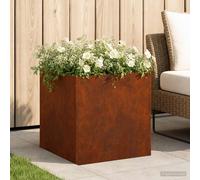Maison Exclusive - Jardinière décorative, aspect rouille, 45 x 45 x 45 cm, en acier résistant aux intempéries
