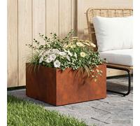 Maison Exclusive - Jardinière décorative, aspect rouille, 60 x 60 x 30 cm, en acier résistant aux intempéries