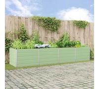 Maison Exclusive - Jardinière en acier galvanisé, vert pastel, dimensions : 385 x 100 x 75 cm