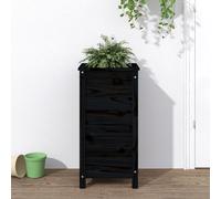 Maison Exclusive - Jardinière noire, 40x40x78 cm, en bois massif de pin