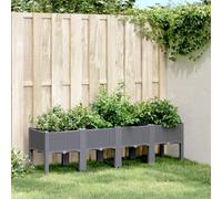 Maison Exclusive - Jardinière sur pieds bleu gris 160x40x42 cm PP