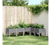 Maison Exclusive - Jardinière sur pieds Gris clair 160x120x42 cm PP