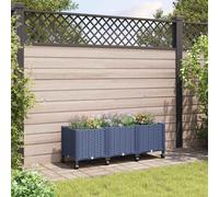 Maison Exclusive - Jardinière sur roulettes, bleu-gris, 120 x 40 x 48 cm, en plastique PP