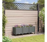 Maison Exclusive - Jardinière sur roulettes, gris clair, 120 x 40 x 48 cm, en plastique PP