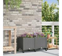 Maison Exclusive - Jardinière sur roulettes, gris clair, 80 x 40 x 48 cm, en plastique PP