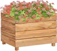 Maison Exclusive - Jardinière surélevée 50x40x38 cm, en teck, bois d'althéa et acier