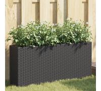 Maison Exclusive - Jardinière surélevée avec 2 compartiments, noire, 90x20x40 cm, en polyrotin