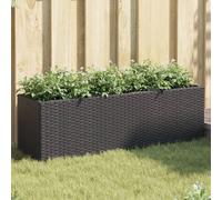 Maison Exclusive - Jardinière surélevée avec 3 compartiments, noire, 105x30x32 cm, en polyrotin