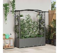 Maison Exclusive - Jardinière surélevée avec treillis et toit, couleur gris clair, dimensions 164 x 40 x 138 cm, en plastique PP