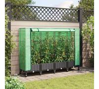 Maison Exclusive - Jardinières avec couvercle de serre et roues, lot de 4, couleur marron