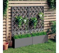 Maison Exclusive - Jardinières avec treillis, lot de 2, gris, 65 x 33 x 135 cm, WPC
