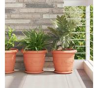 Maison Exclusive - Jardinières, ensemble de 24 pièces, couleur brique, diamètre 30 cm, hauteur 25 cm, en plastique
