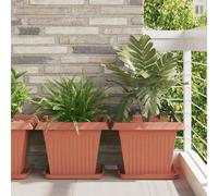 Maison Exclusive - Jardinières, lot de 6, couleur brique, en plastique