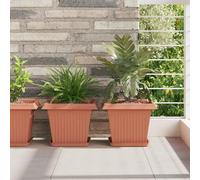 Maison Exclusive - Jardinières, lot de 6, couleur brique, en plastique