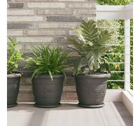 Maison Exclusive - Jardinières, lot de 6, noir, diamètre 34 cm, hauteur 28 cm, plastique