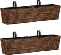Maison Exclusive - Jardinières murales, lot de 2, en bois, couleur marron
