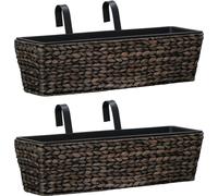 Maison Exclusive - Jardinières murales, lot de 2, en bois, couleur marron