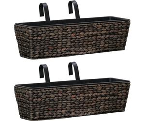 Maison Exclusive - Jardinières murales, lot de 2, en bois, couleur marron