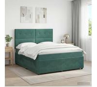 Maison Exclusive - Lit boxspring avec matelas Vert foncé 180 x 200 cm Velours