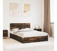 Maison Exclusive - Lit coffre Chêne fumé 140 x 200 cm Matériau dérivé du bois