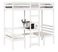 Maison Exclusive - Lit mezzanine avec bureau et chaises blanc 90x200 cm pin massif