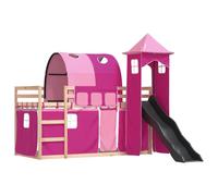 Maison Exclusive - Lit superposé sans matelas avec toboggan et rideaux 80x200 cm