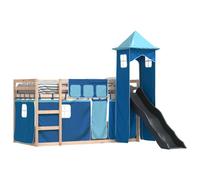 Maison Exclusive - Lit superposé sans matelas avec toboggan et rideaux 80x200 cm
