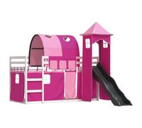 Maison Exclusive - Lit superposé sans matelas avec toboggan et rideaux 90x190 cm