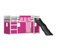 Maison Exclusive - Lit superposé sans matelas avec toboggan et rideaux 90x190 cm